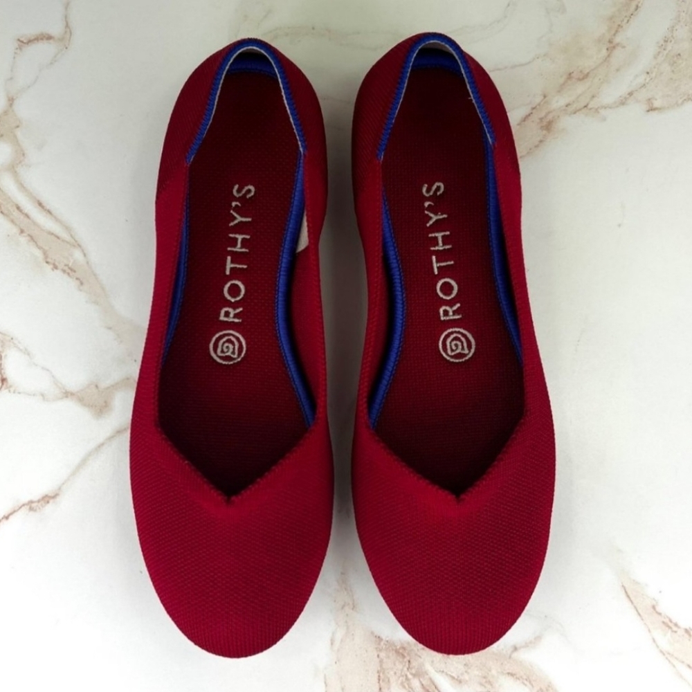 Rothys Flat round toe Scooter Red Size Womens 8